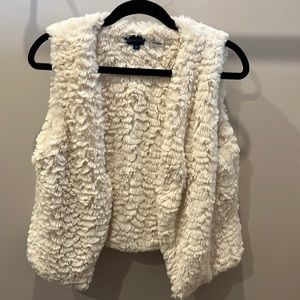 Cream colour Sherpa-style vest